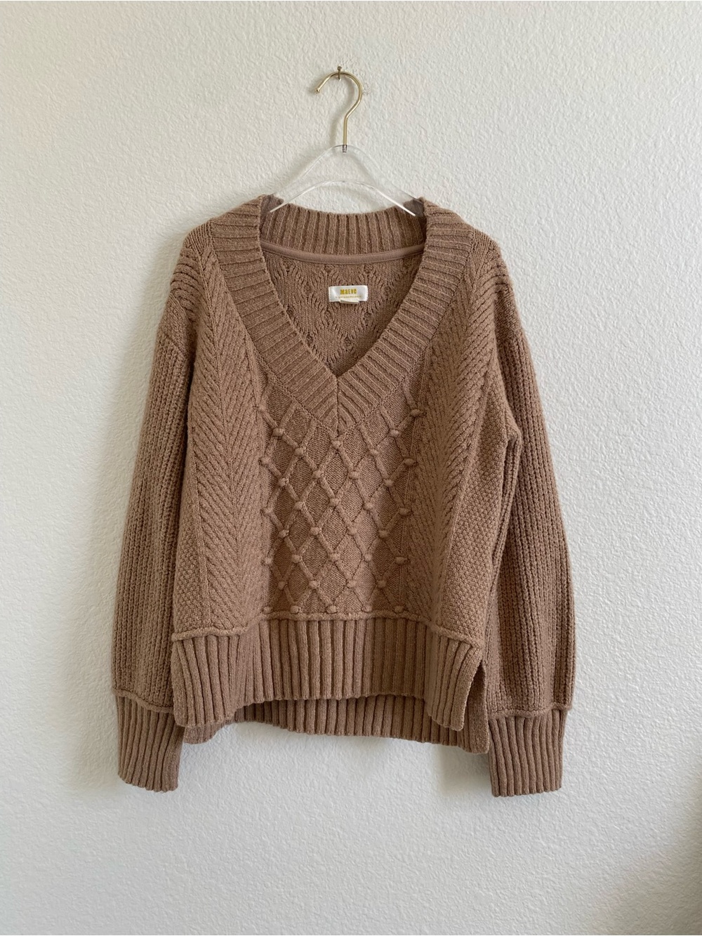 Maeve Cotton Knit V-Neck Sweater